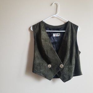 VNTG • Leather Vest • ft. buffalo backpatch and antler buttons • Sterling Sport